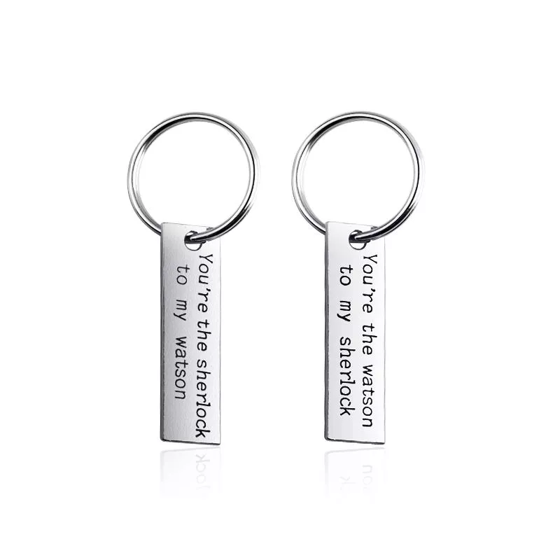 Set 2pcs Chaveiro Sherlock Holmes Watson Placa