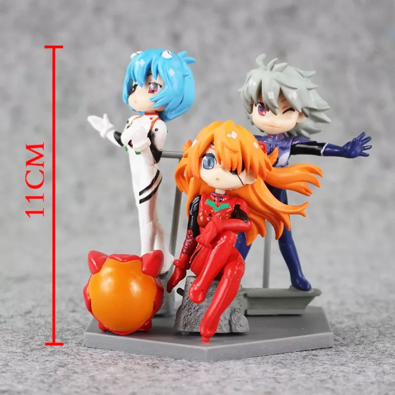 set 3pcs action figure neon genesis evangelion rei ayanami soryu asuka langley nagisa Action Figure Evangelion Asuka 1/8 figura modelo de resina gk