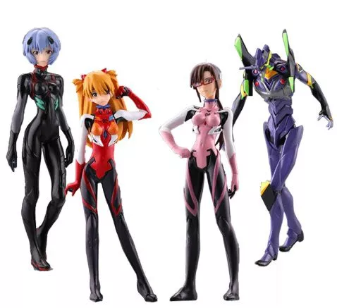 set 4pcs action figure neon genesis evangelion anime 10m Cinza Verão Feminino Uniforme Escolar Japão Harajuku Mulheres escola Roudas mulheres