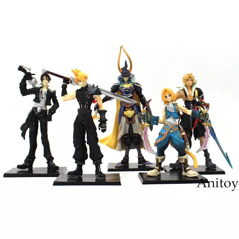 set 5pcs action figure final fantasy cloud warrior of light squall 18cm Pelúcia Sonic Hedgehog Game Runner Knuckles 28cm