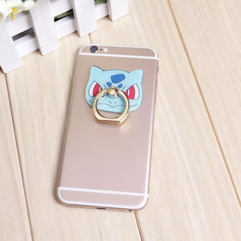 suporte anel dedo para celular anime pokemon bulbasaur Suporte Anel Dedo Para Celular Coração Pixel 5859