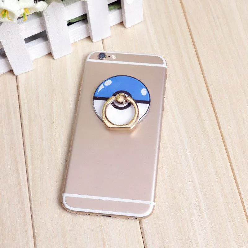 Suporte Anel Dedo Para Celular Anime Pokemon Pokebola Azul
