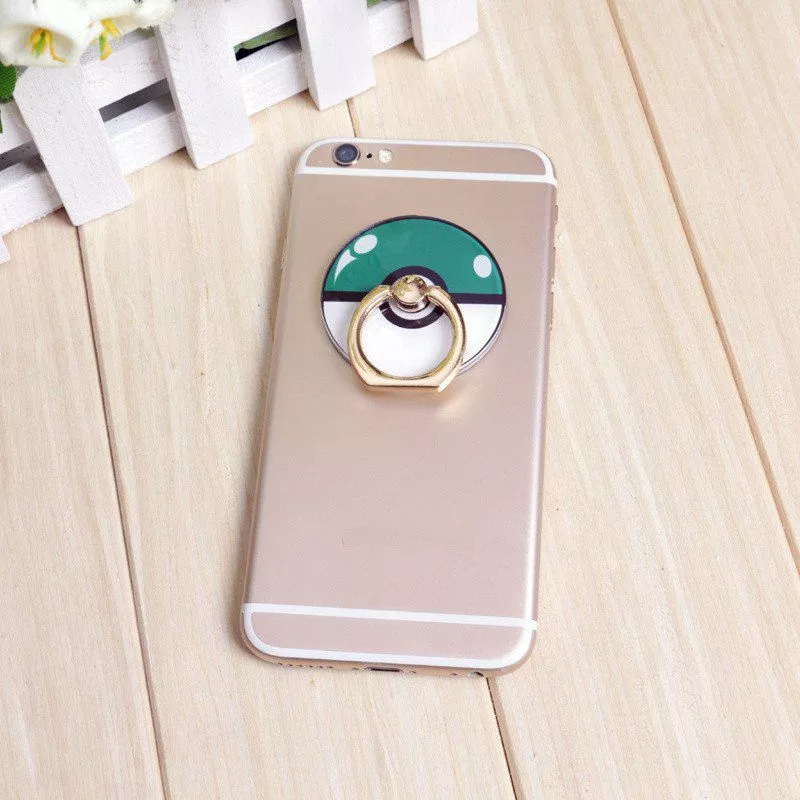 suporte anel dedo para celular anime pokemon pokebola verde Suporte Anel Dedo Para Celular Coração Pixel 5859