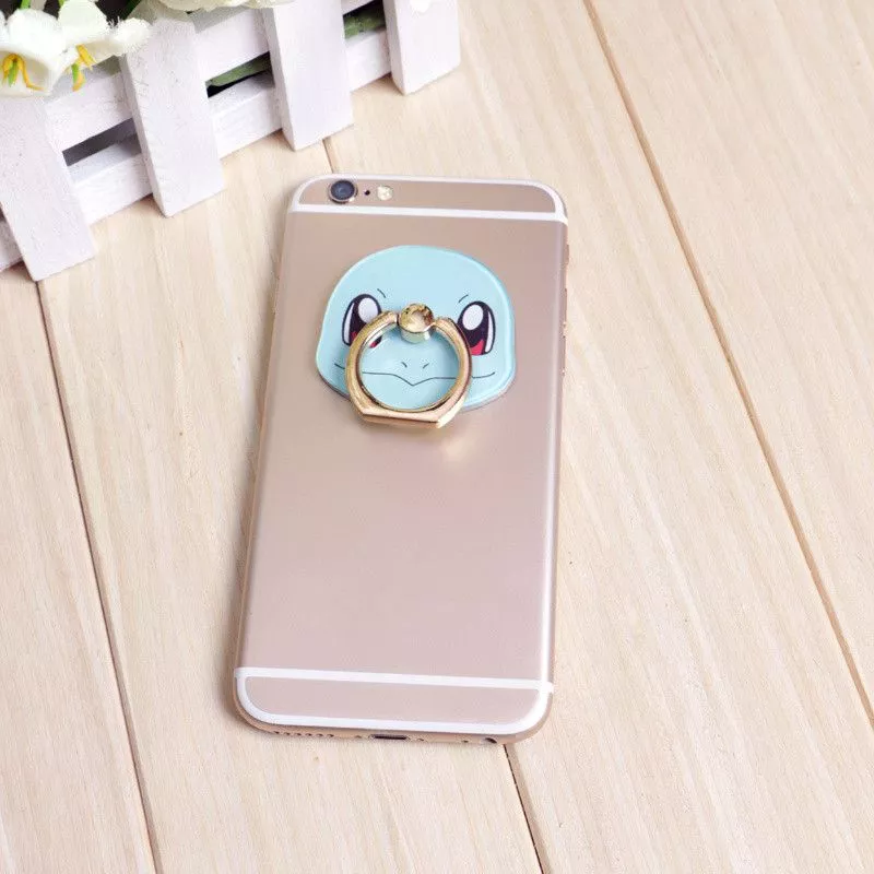 suporte anel dedo para celular anime pokemon squirtle Suporte p/ celular New Dragonfly Phone Stand Holder 360 Degree Plated Finger Ring Mobile Phone Smartphone Stand Holder For iPhone iPad Xiaomi BA362