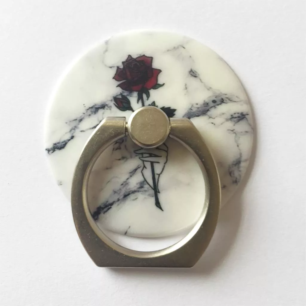 suporte anel dedo para celular ceramica flor rosa Suporte Anel Dedo Para Celular Cerâmica Flor Rosa