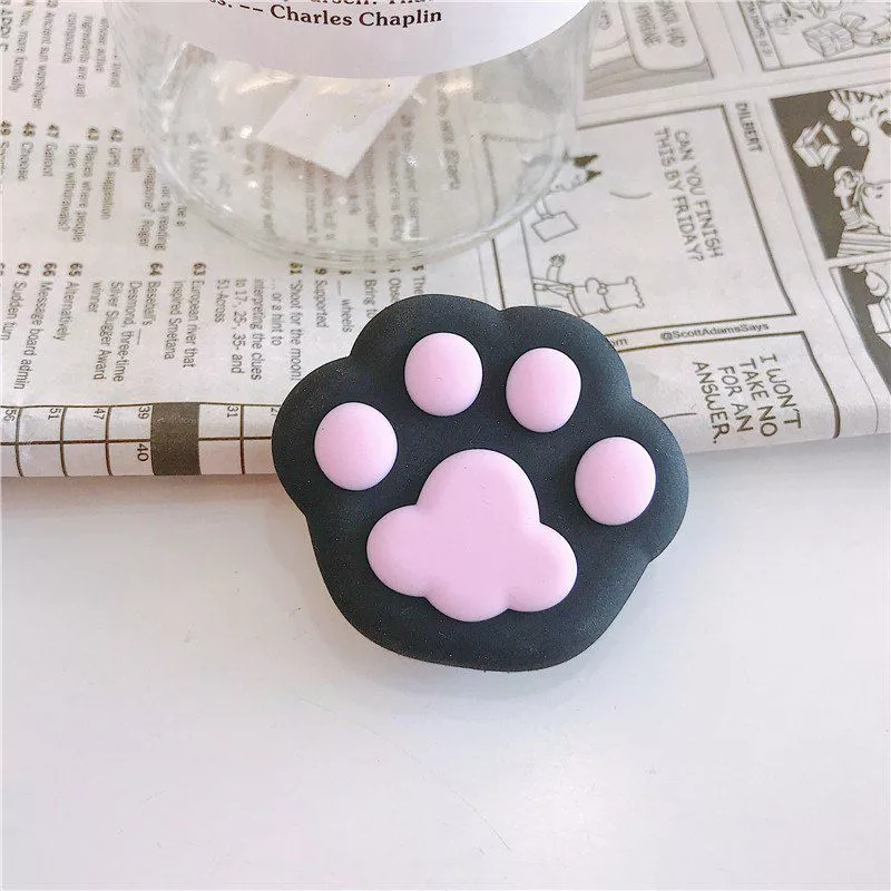 suporte anel dedo para celular pata animal Gato pata dos desenhos animados titular do telefone dobrável tablet suporte soquete e anel de dedo ajuste fácil aperto universal para iphone 11 8 7 plus xiaomi