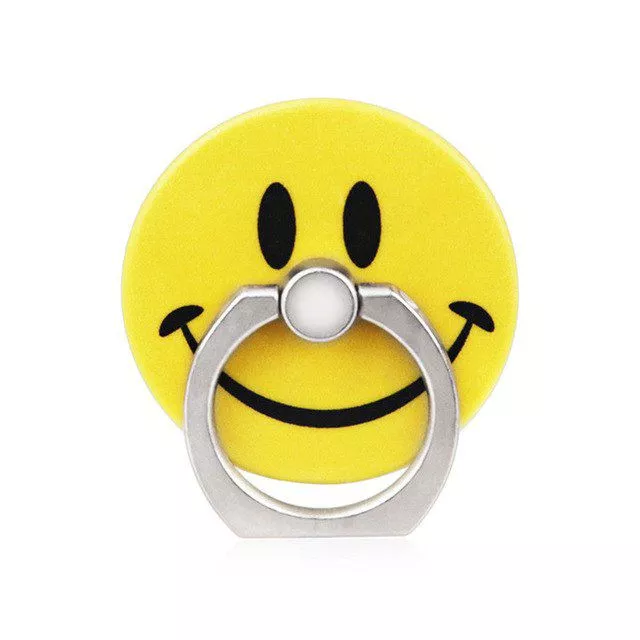 suporte anel dedo para celular smile amarelo Suporte Anel Dedo Para Celular Coração Pixel 5859