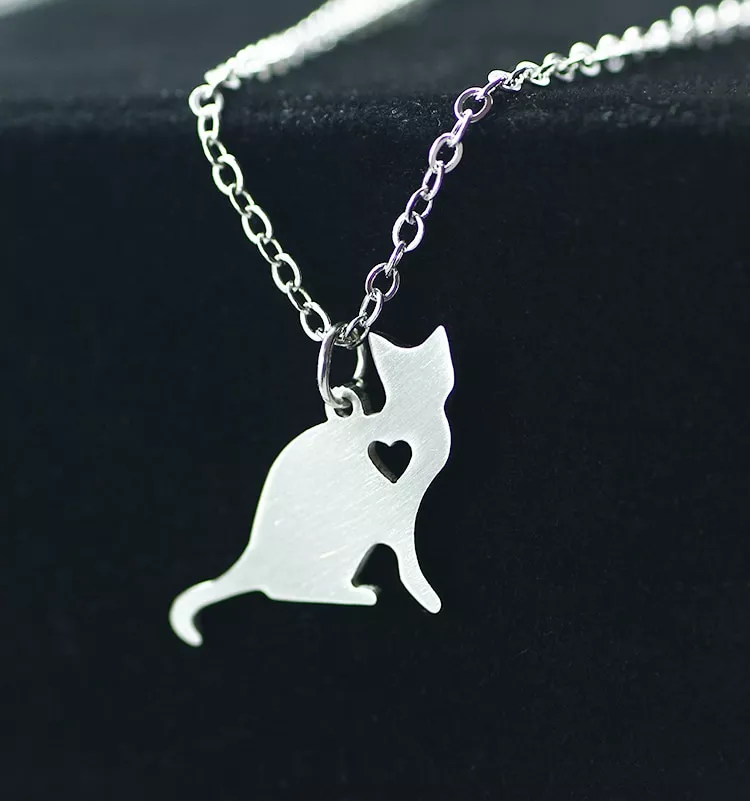 SUTEYI Bonitinho Gato Animal Colares Declaração de Mulheres Colar Gargantilha Pingente de Aço Inoxidável Moda Simples Jóias Femme