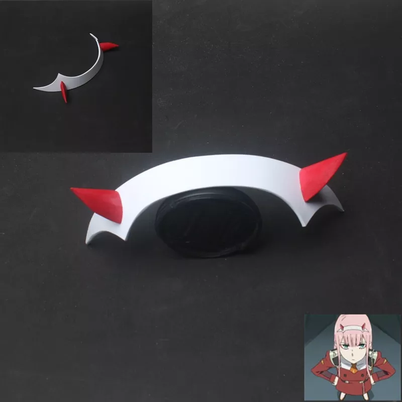 tiara de cabelo darling in the franxx zero two cosplay acessorio de cabeca de Tiara coral feminina, faixa de cabelo macia lavagem arco para mulheres e meninas acessórios para cabelo com letras