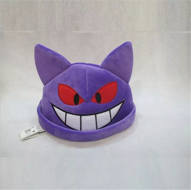 touca gengar pokemon Touca Kirby elástico dos desenhos animados boné inverno manter quente bordado chapéu de malha brinquedos de pelúcia para crianças presente aniversário da menina