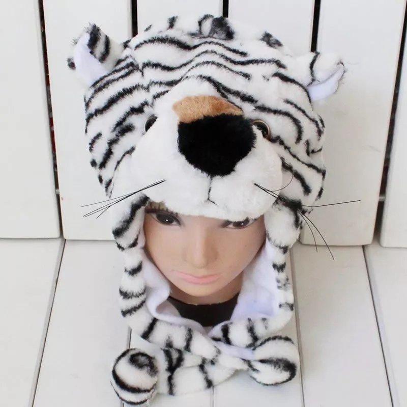 touca tigre branco Pijama Roupão Pooh Tigrão Tigre kigurumi bebê crianças dos desenhos animados animal sereia cosplay traje quente macio flanela fantasia macacão bonito pijamas roupão bodysuit