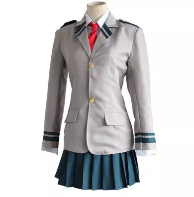 traje cosplay uniforme academia ochako uraraka Armação Óculos Tokyo Ghoul Kamishiro Preto/Vermelho