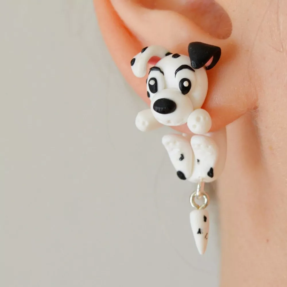 ttpaiai 30 argila de polimero bonito dalmata cao brincos para mulheres Brinco anime haikyuu!! Personagens cosplay epóxi acrílico dangles artesanal peixe gancho brincos