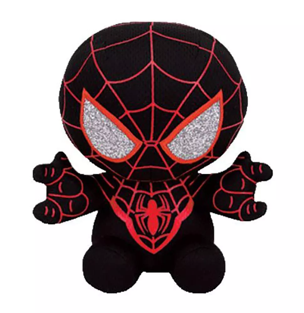 Ty beanie bebês homem-aranha miles morales pelúcia brinquedos recheados 15cm