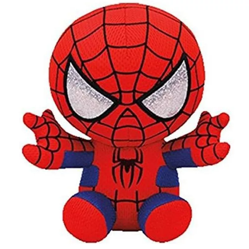 Ty beanie bebês homem-aranha pelúcia brinquedos enchidos 15cm