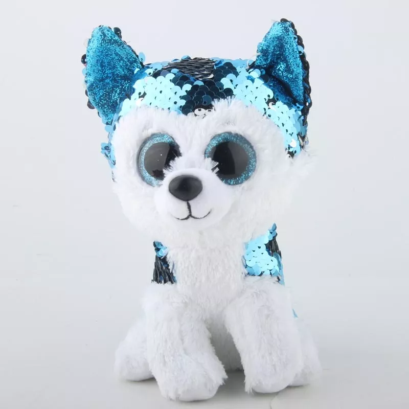 ty lantejoulas flippables 15cm slush o husky cachorro sequin pelucia Óculos triângulo de grandes dimensões uma peça feminino óculos de sol vintage sem aro claro oceano lente eyewear moda homem olho de gato óculos de sol