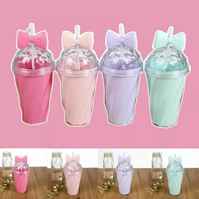 venda quente adoravel 400ml bowknot copo de palha copo de plastico com Chaveiro Bebida Café Milkshake Chá dos desenhos animados gato carro chaveiro mini copo de chá leite cristal líquido areia movediça sequin chaveiro saco pingente para as mulheres