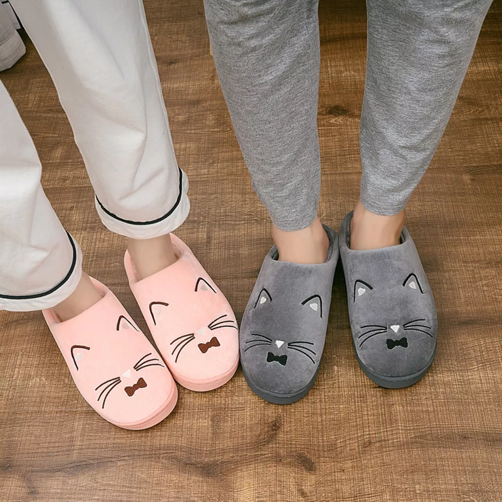 venda quente dos homens das mulheres casa de inverno chinelos quentes casais Pantufa porquinho rosa Winter Women Warm Indoor Slippers Ladies Fashion Cute Pink Pig Women's Soft Short Furry Plush Woman Comfort Casual Female Shoes