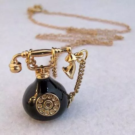 Vintage antigo liga ferramenta telefone pingente colares camisola cadeias longas atacado moda jóias para as mulheres frete grátis