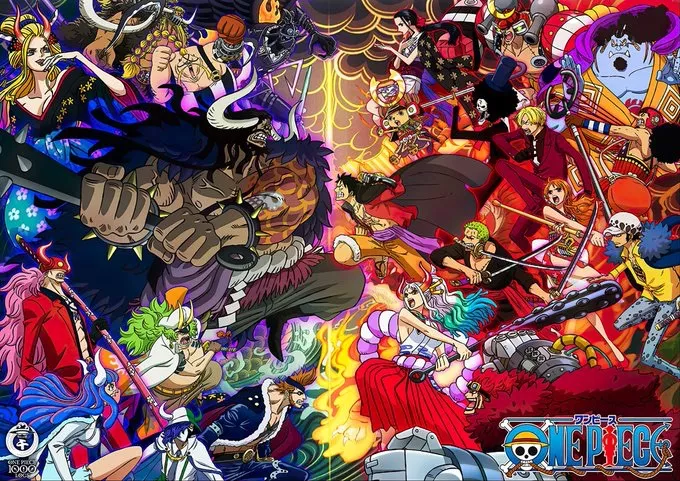 image 84b0dada b904 4657 a642 9fa27060f6d5 One Piece revela arte comemorativa para o milésimo episódio.