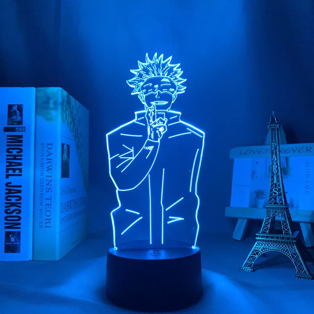 1050783851 Luminária Jujutsu Kaisen Anime lâmpada noturna led para decoração do quarto, luz noturna led para decoração de aniversário satsuper gojo