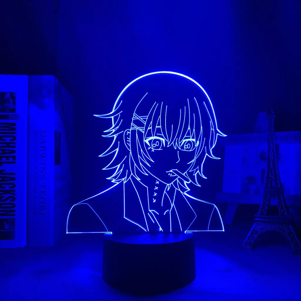 1057892709 Luminária Tokyo Ghoul lâmpada de led do anime juuzou exceya, luz de led para decoração de quarto, presentes de aniversário para mulheres e homens, konosuba, mangá, luz 3d