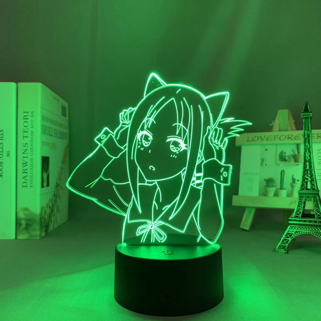 1072444472 Luminária Anime luz conduzida da noite kaguya-sama love is war para decoração do quarto luz alimentado por bateria presente de aniversário manga lâmpada amor é guerra