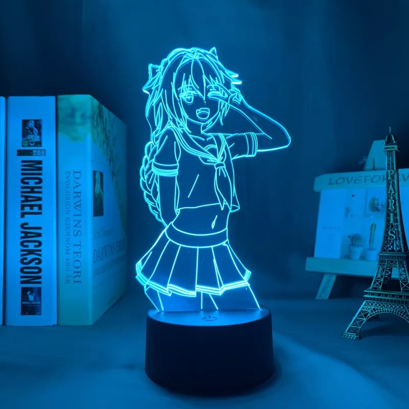 1112398987 Luminária fate/apocrypha astolfo, para quarto, presente, luz noturna, anime, waifu, lâmpada de mesa 3d