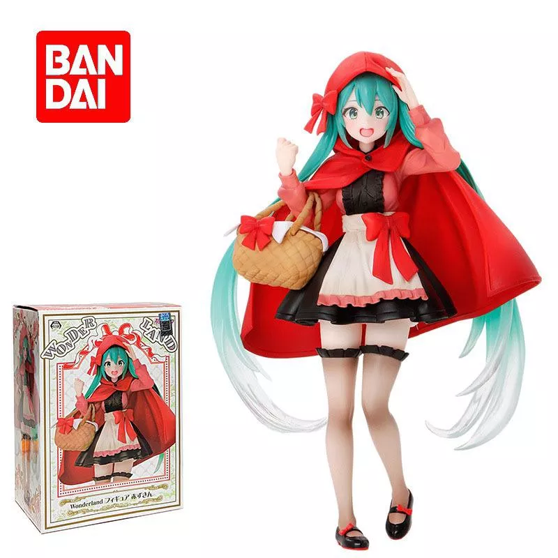 Action Figure Vocaloid hatsune miku figura de ação pouco vermelho equitação capa conto de fadas série 22cm anime boneca modelo brinquedos 1