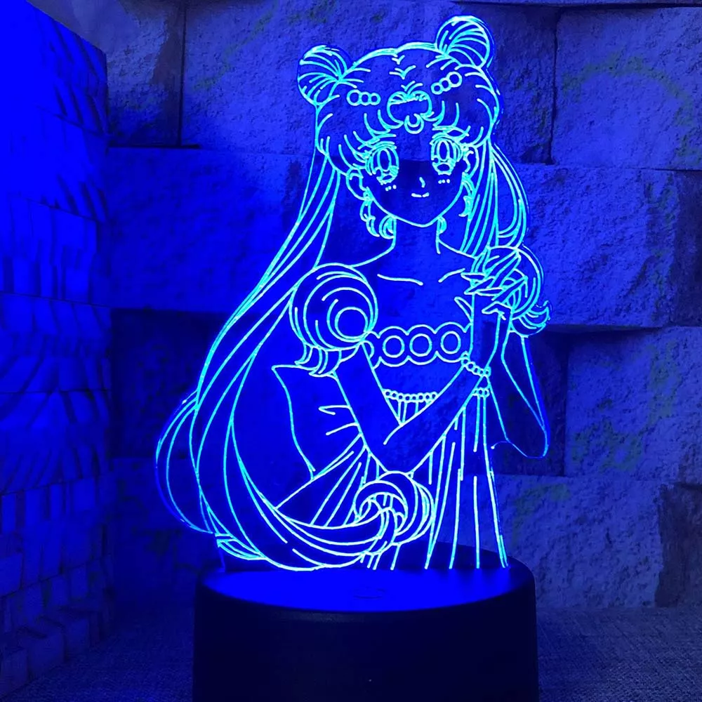 1141160780 Luminária Sailor Moon Anime Tsukino usagi pequena senhora serenidade chiba mamoru figura noite luz da lâmpada anime acrílico chibiusa hino rei nightlight lava lâmpada