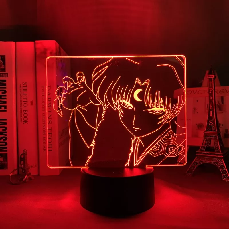 1165514478 Luminária Inuyasha Anime zoshomaru led luz noturna para quarto, luz noturna para decoração de quarto, lâmpada 3d de animê com luz para presente