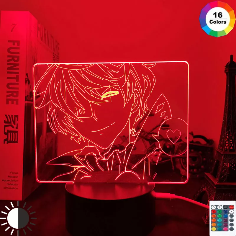 Luminária Bungo Stray Dogs Anime 3d com luz de anime, cães bungo stray serve para crianças, quarto, decoração, noite, mangá, presente, lâmpada de mesa, cães de rua 1