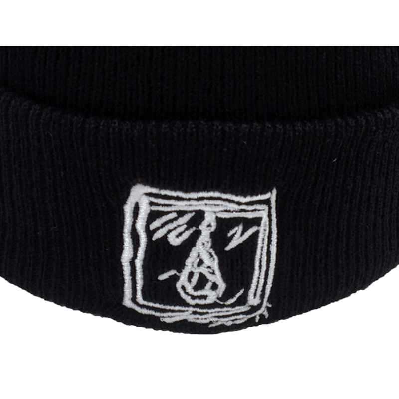 1192369786 Novo gorro bordado lil peep branco e preto., boné de malha tricotada masculino e feminino de hip hop quente para outono e inverno.