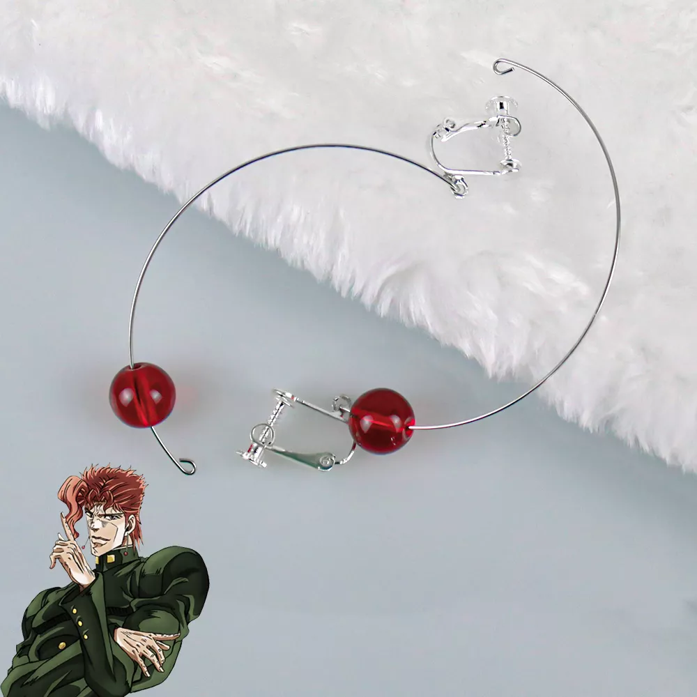 Brinco Jojo’s Bizarre Adventure Anime cosplay de jojos bizarre adventure, brincos em formato de cereja kakyoin noriaki, acessórios com ganchos para orelha 1