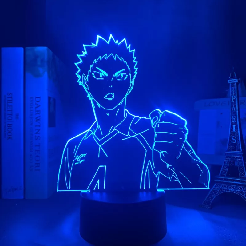 1263614307 Luminária Haikyuu Anime Luz noturna para decoração de quarto, lâmpada 3d para crianças, presente de aniversário, anime haikyuu hadiwaizumi