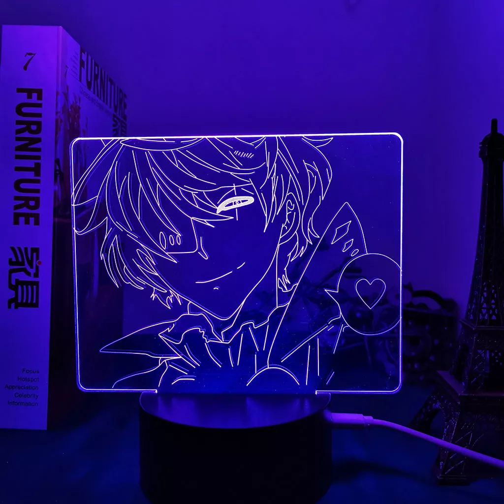 1286845454 Luminária Bungo Stray Dogs Anime 3d com luz de anime, cães bungo stray serve para crianças, quarto, decoração, noite, mangá, presente, lâmpada de mesa, cães de rua