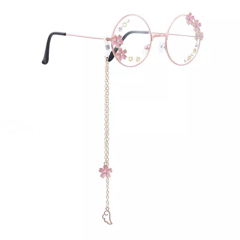 Sakura pingente ótico artesanal retrô gótico, armação de óculos ótico transparente, óculos de vidro com laço 1