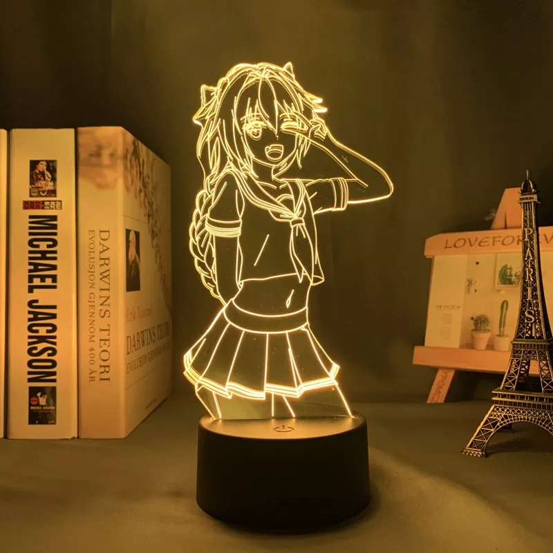 1321812207 Luminária fate/apocrypha astolfo, para quarto, presente, luz noturna, anime, waifu, lâmpada de mesa 3d