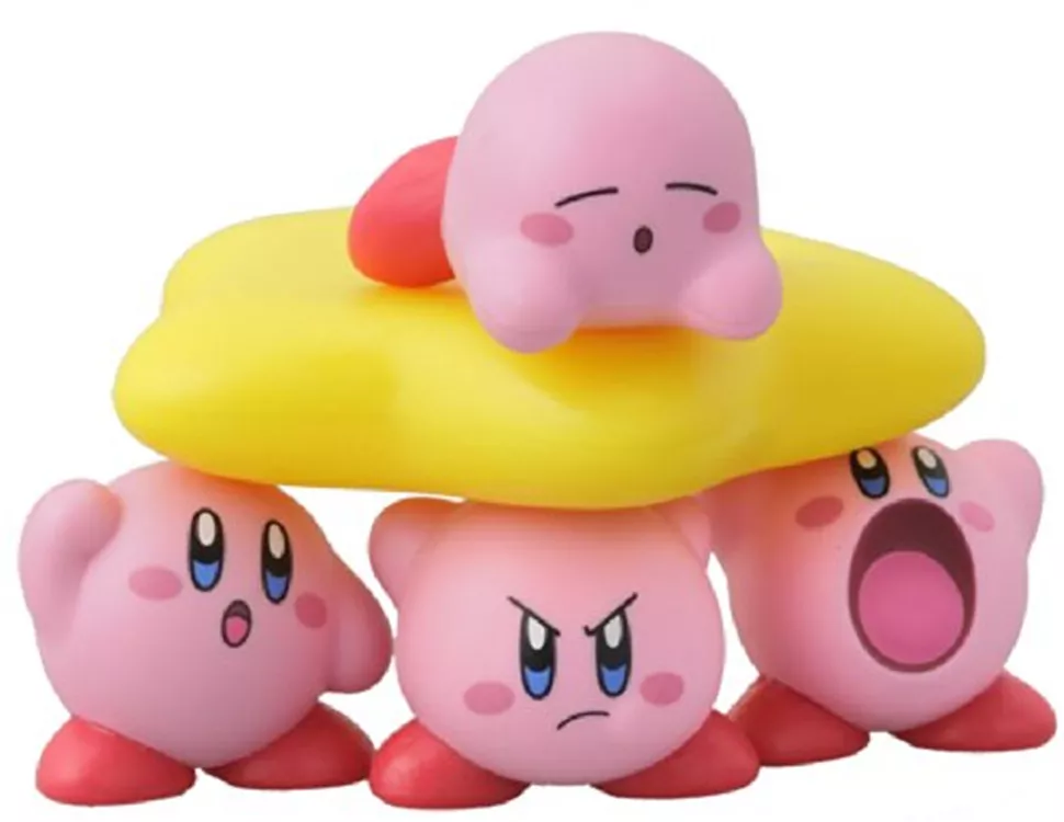 Action Figure Kirby conjunto rosa, conjunto de brinquedos decorativos de fantasia dee doo de kirby, brinquedo fofo de presente para crianças, bonecas decorativas, brinquedos de presente para crianças 2