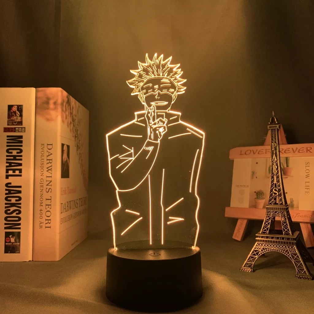 1345601134 Luminária Jujutsu Kaisen Anime lâmpada noturna led para decoração do quarto, luz noturna led para decoração de aniversário satsuper gojo