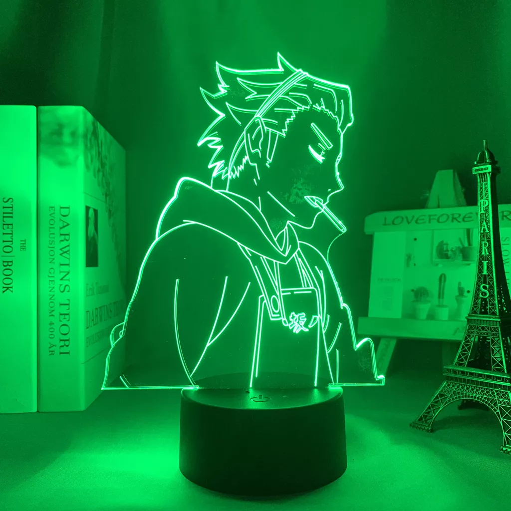 145108227 Luminária Haikyuu luz de noite keishin para decoração de quarto, luz noturna para crianças, presente de aniversário e mangá, lâmpada 3d