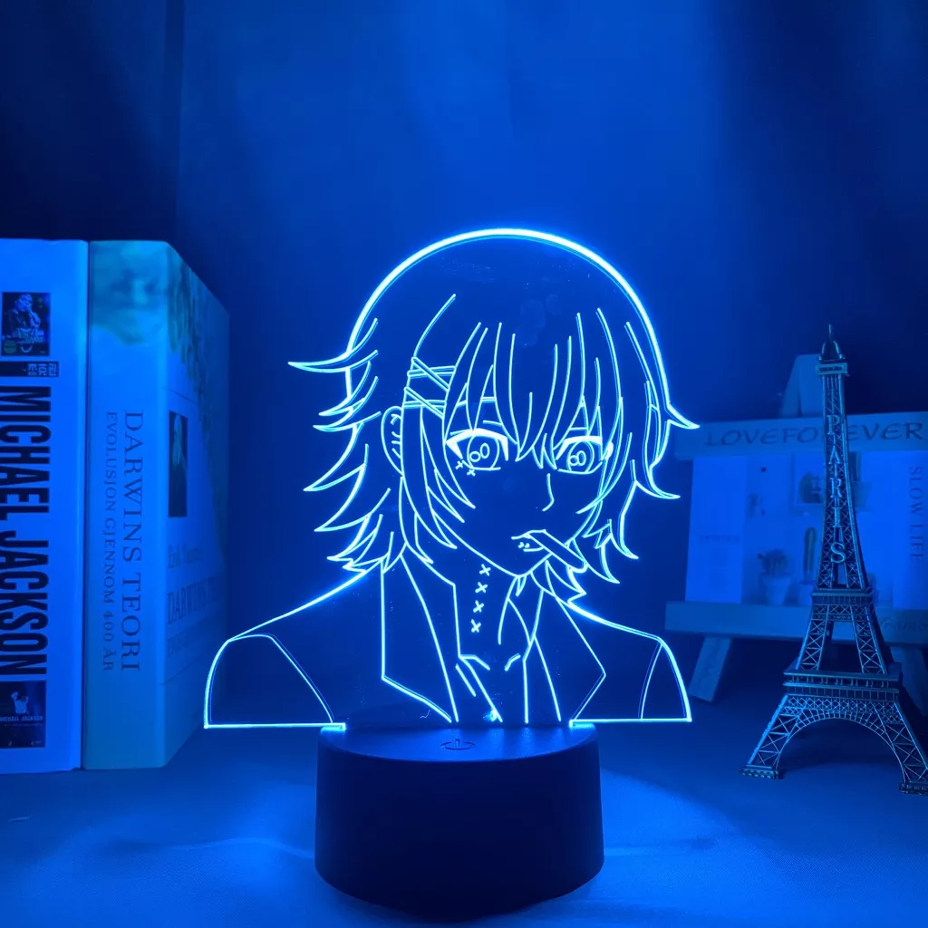 1456173078 Luminária Tokyo Ghoul lâmpada de led do anime juuzou exceya, luz de led para decoração de quarto, presentes de aniversário para mulheres e homens, konosuba, mangá, luz 3d