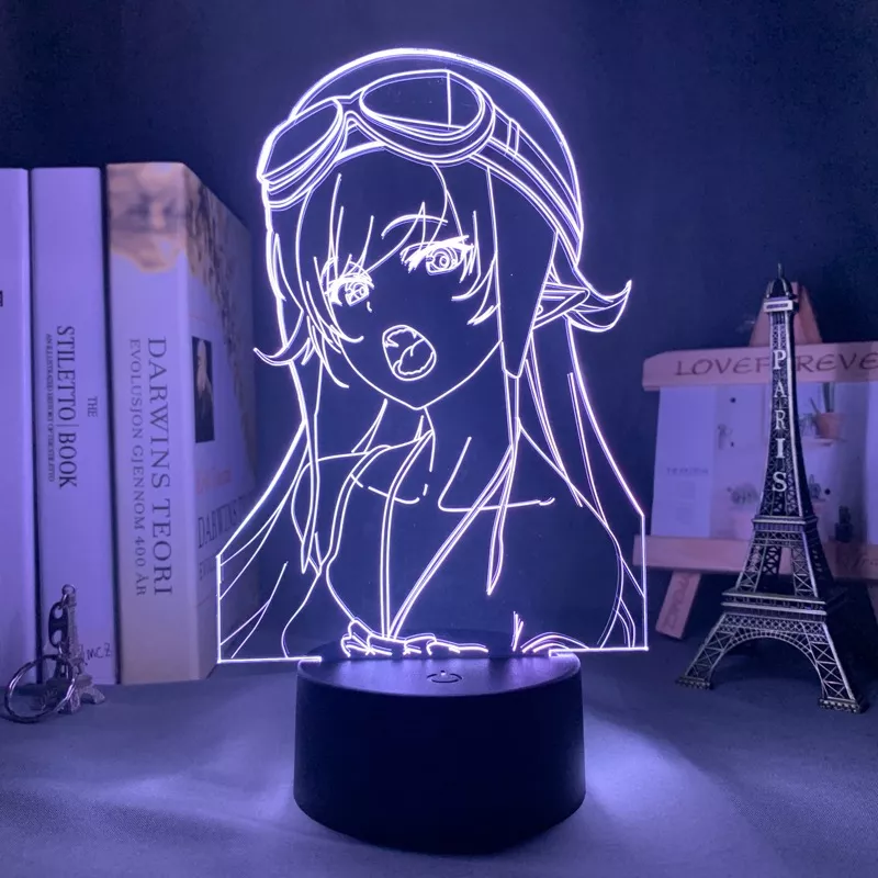 Luminária Bakemonogatari Anime luz noturna led anime para decoração de quarto, shinobu ishino luz noturna colorida manga 3d 1