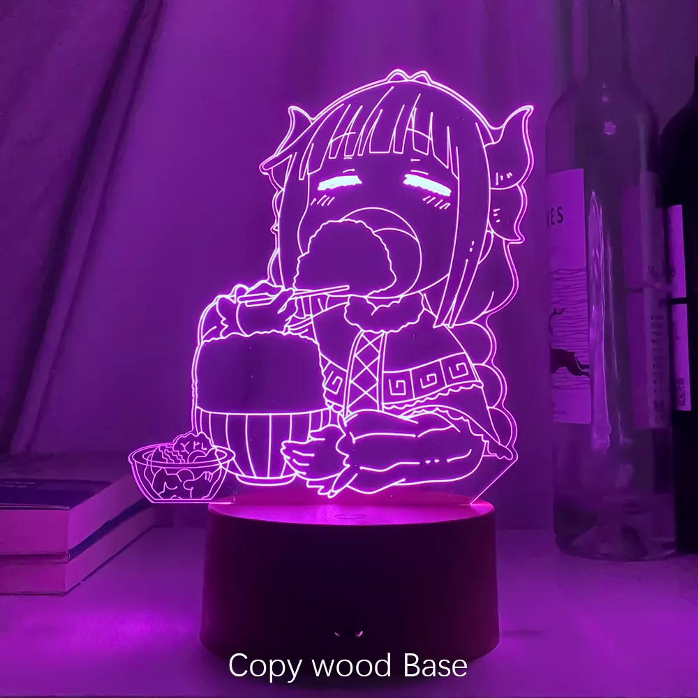 1469792069 Luminária Miss Kobayashi Dragon Maid Anime lâmpada led para o quarto do miúdo decoração presente de aniversário cor em mudança 3d luz manga dragão empregada doméstica