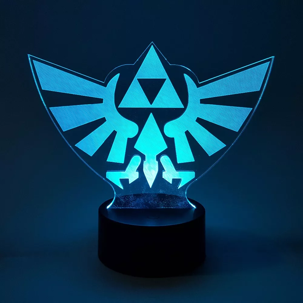 1478989881 Luminária Zelda ilusão visual 3d luz noturna rgb, figura de ação que muda de cor, anime, jogo respiração do selvagem