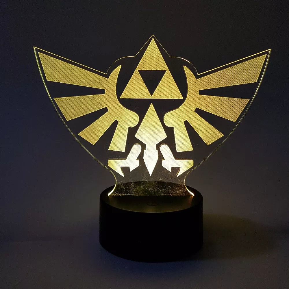 Luminária Zelda ilusão visual 3d luz noturna rgb, figura de ação que muda de cor, anime, jogo respiração do selvagem 4
