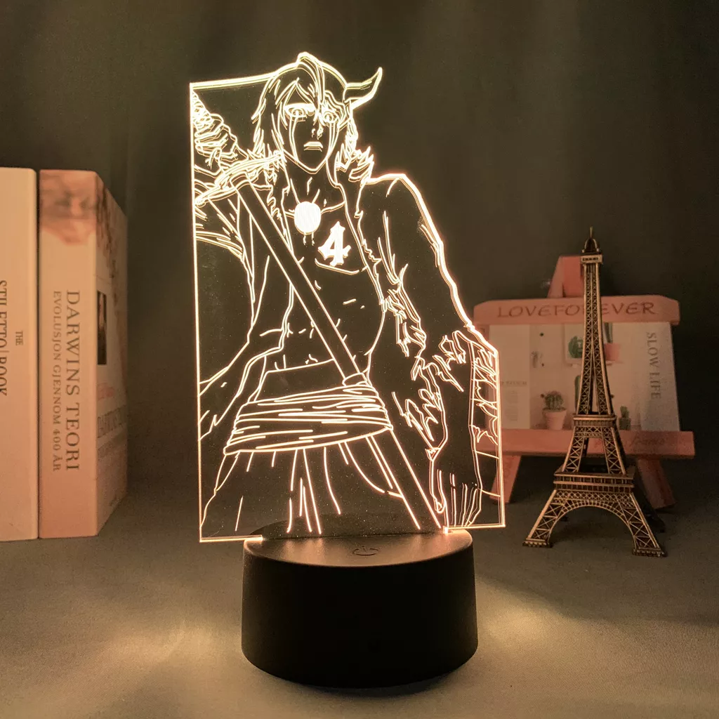 Luminária Bleach Anime lâmpada 3d de anime ulquiorra cifer, decoração para quarto, luz noturna, led acrílico, branco, presente de aniversário 1