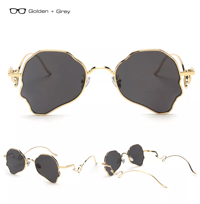 1498311948 Óculos de sol steampunk vintage para homens e mulheres, armação de metal com desenho de borboleta, óculos de sol champanhe e chá