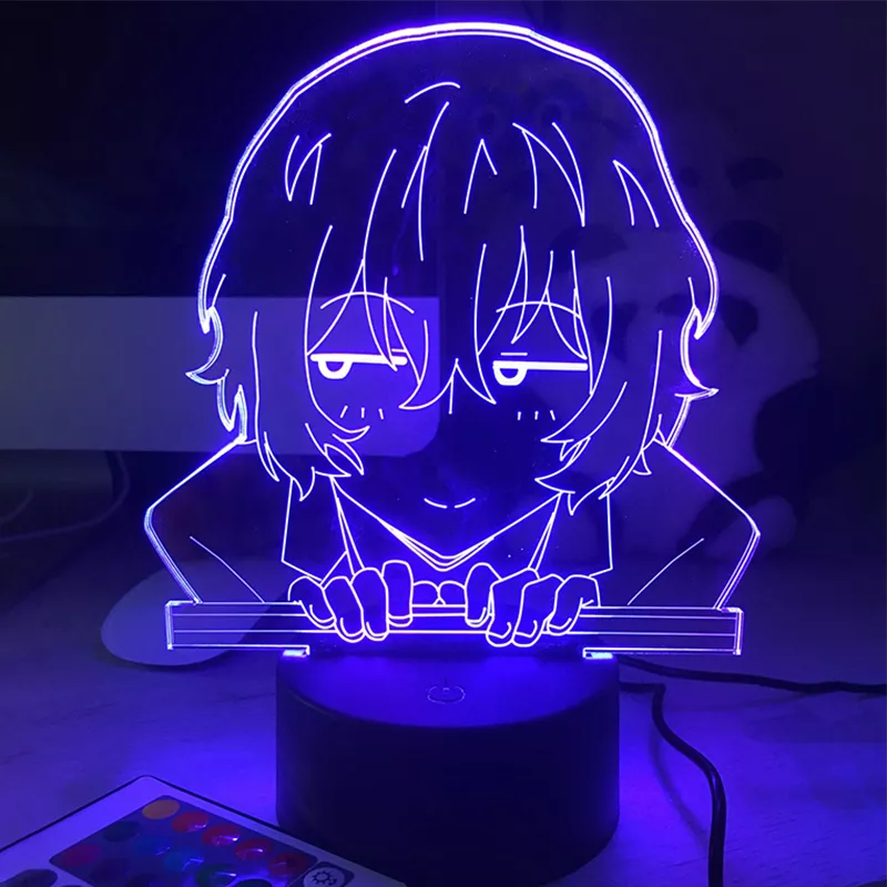 1510766215 Luminária Bungo Stray Dogs Anime ostamanho dazai, lâmpada para decoração de quarto, acessório para presente de aniversário, luz noturna, anime, luz neon