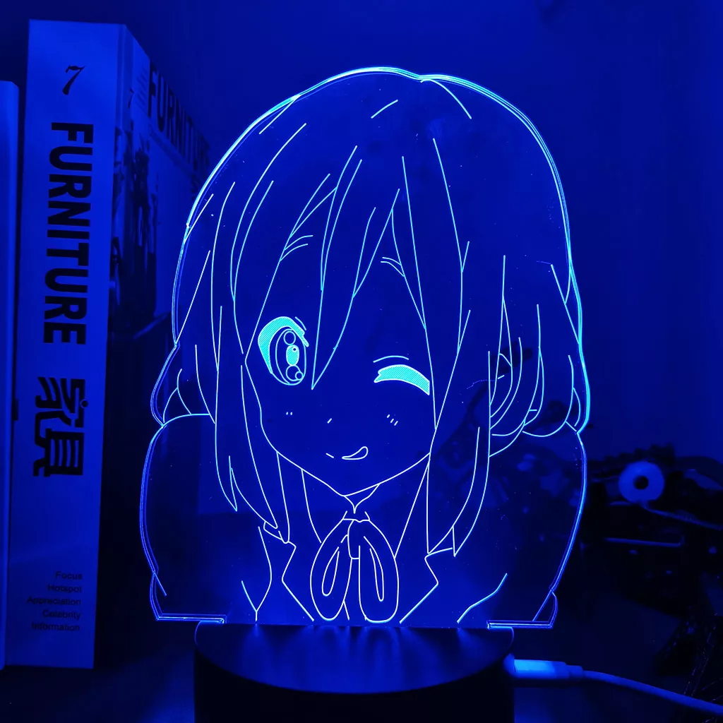 1516077486 Luminária Anime K-On 3d lâmpada yui hirasawa para o quarto luz da noite decorativa criança presente de aniversário crianças decoração do quarto manga k na luz led